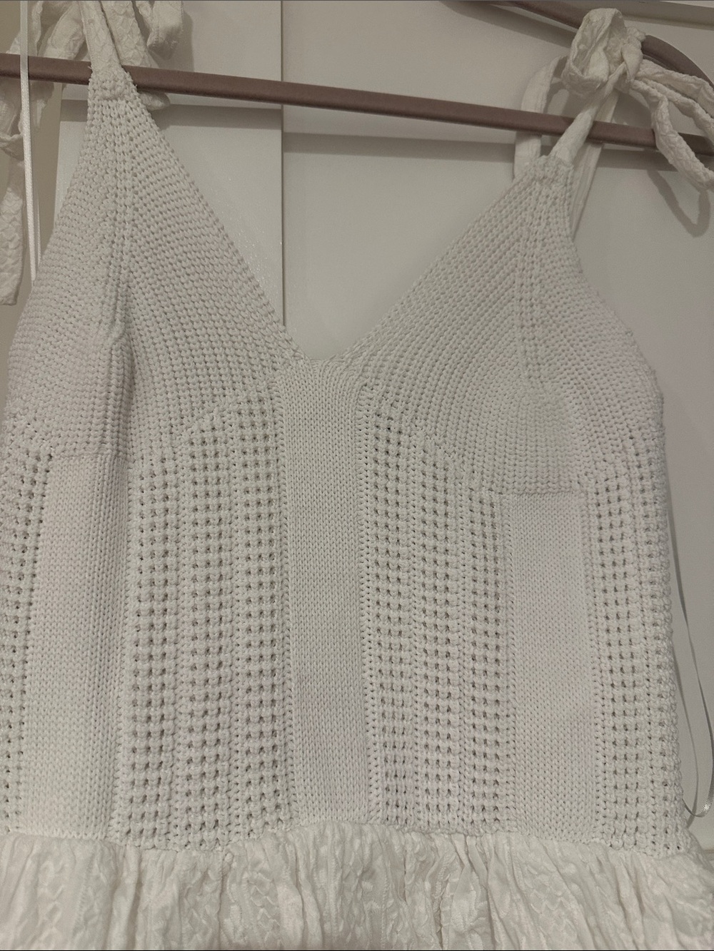 En Saison White Tiered Eyelet Maxi Dress - Picture 2 of 5